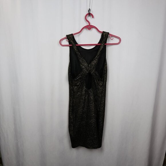 ASTR The Label Metallic Black Sleeveless Glitter Party Bodycon Mini Dress - LG - Picture 7 of 12